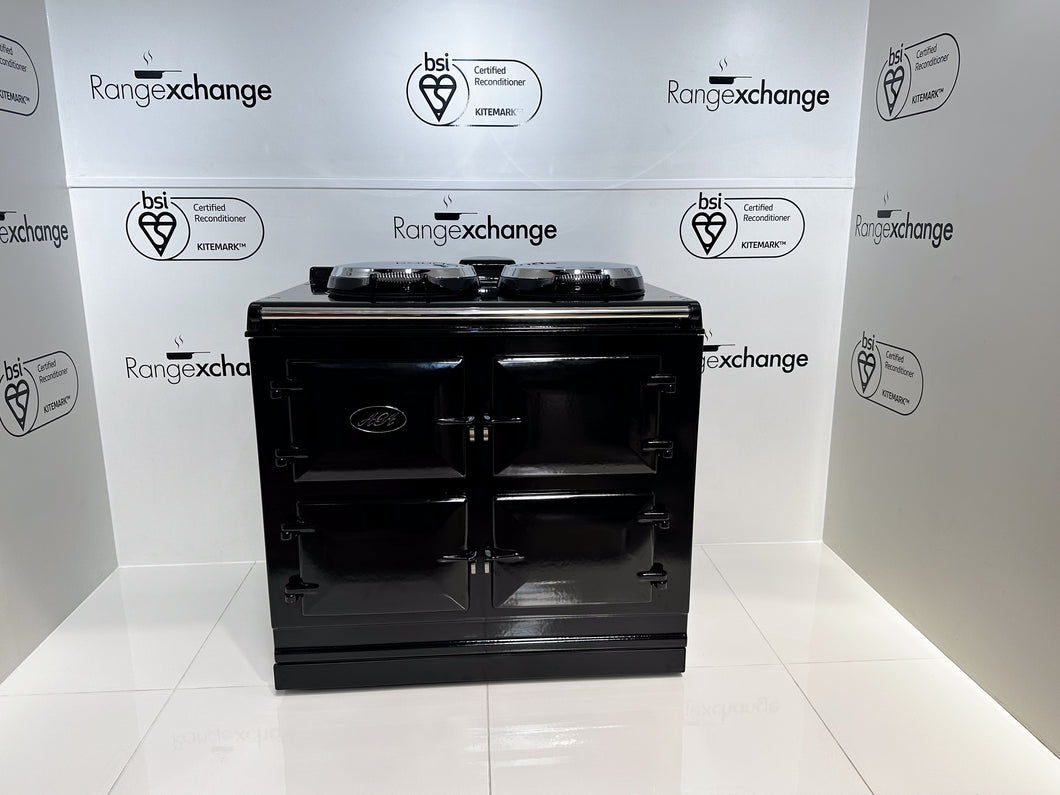 Reconditioned 3 oven Dual Control (R7) Dual Fuel Aga cooker in Black