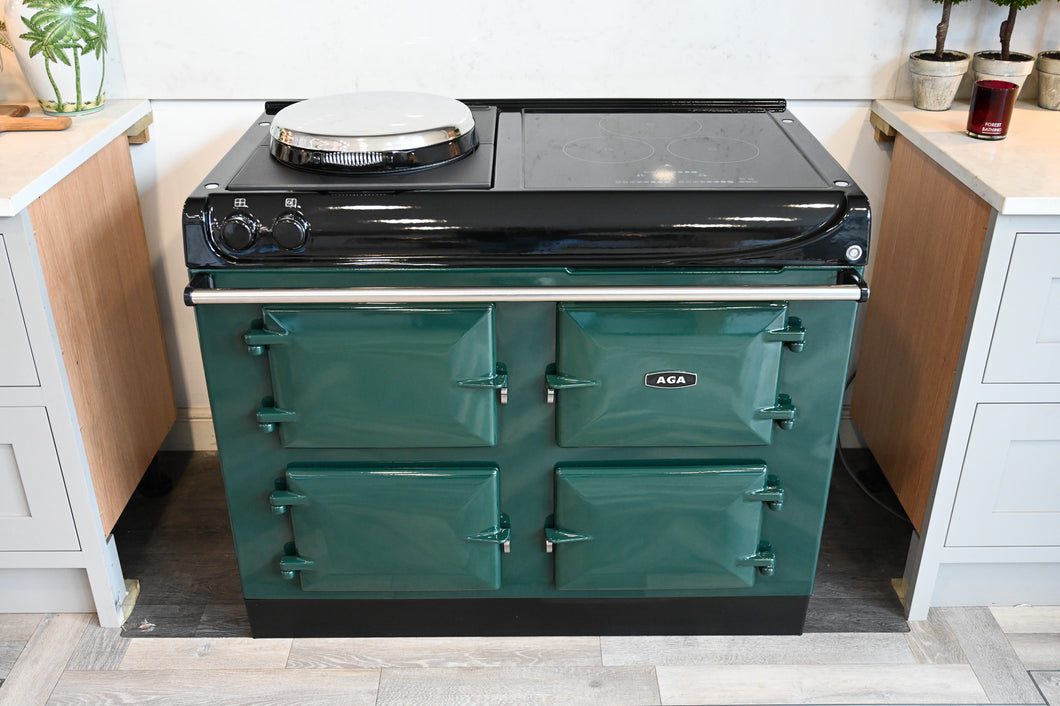 Reconditioned 3 oven R3 110i Aga cooker in British Racing Green