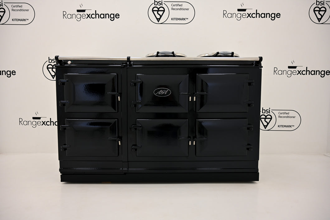 Reconditioned 5 oven Total Control Electric Aga cooker in Black.