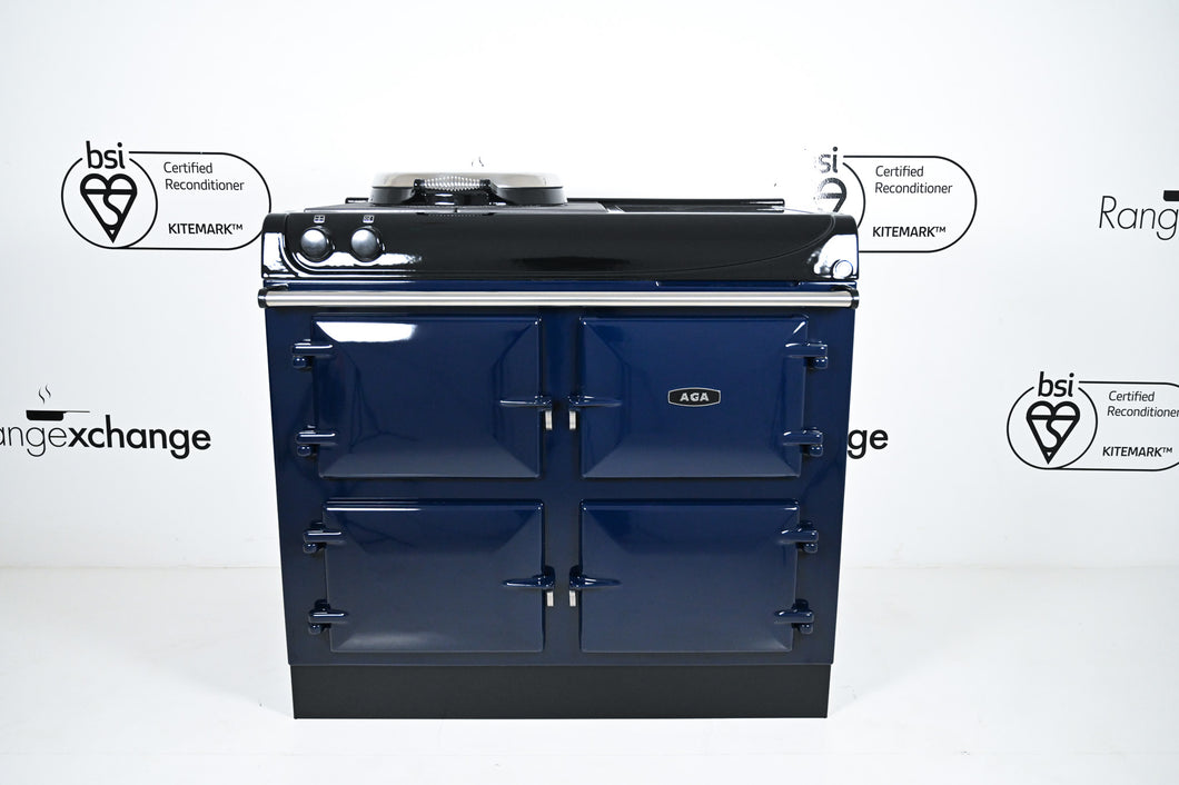 Reconditioned 3 oven R3 100i Aga cooker in Oxford Blue