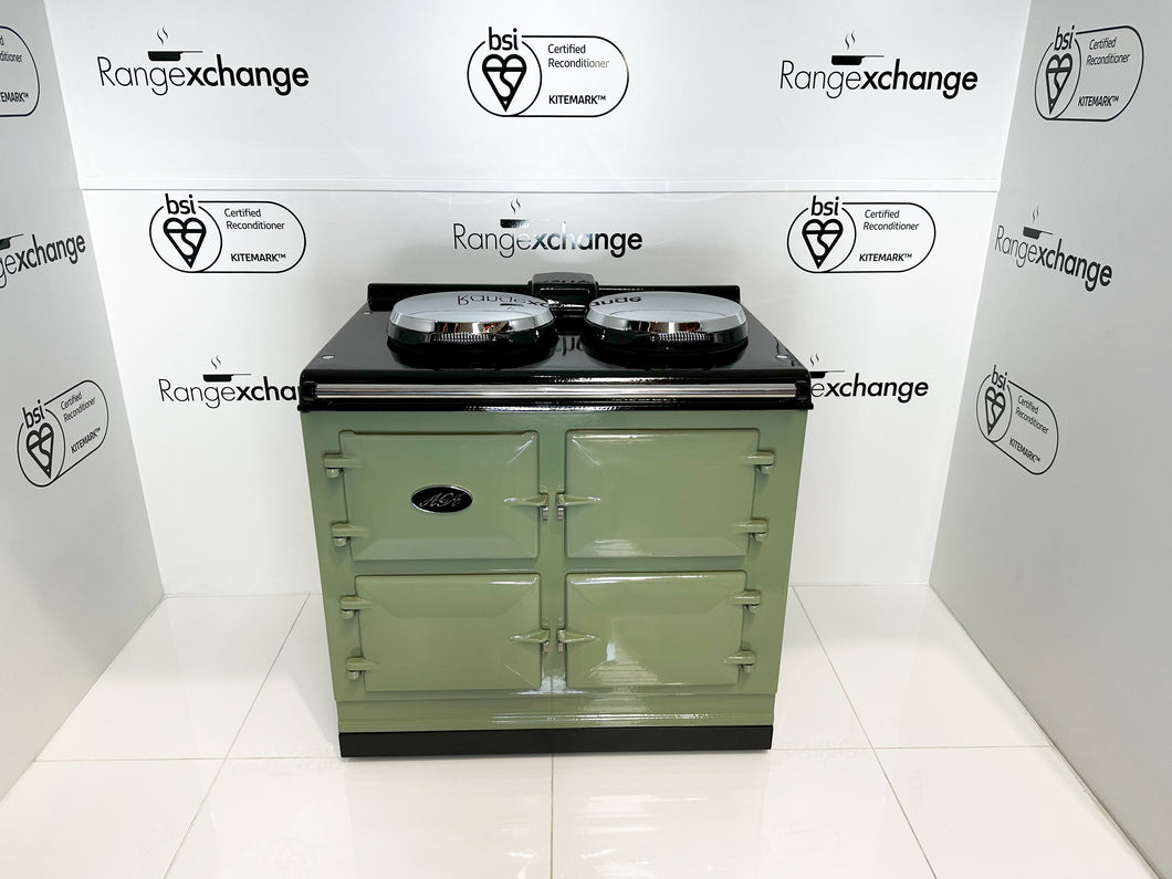 Reconditioned 3 oven Dual Control Dual Fuel Aga cooker in Olivine