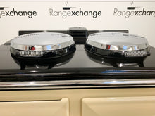 Load image into Gallery viewer, Cream dual control duel fuel 3 oven aga reconditioned secondhand lids range exchange sign
