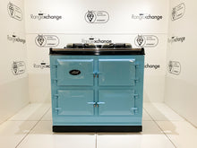 Load image into Gallery viewer, Reconditioned 3 oven Dual Control Dual Fuel Aga cooker in Powder Blue 
