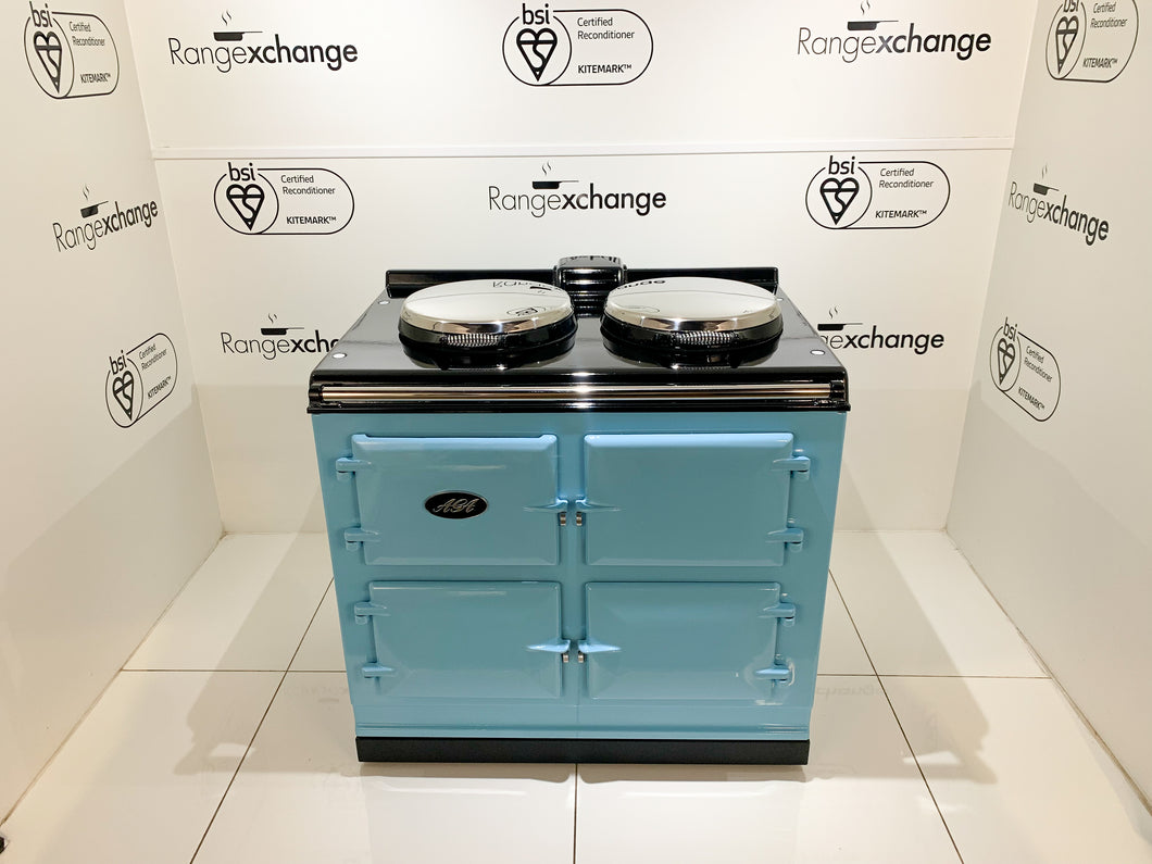 Reconditioned 3 oven Dual Control (R7) Electric Aga cooker in Powder Blue