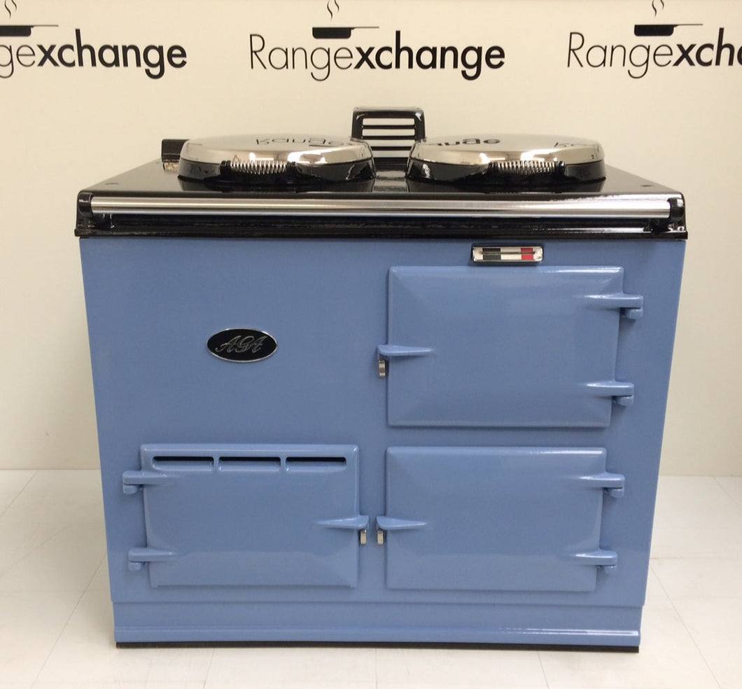 Reconditioned 2 oven gas Aga cooker in Wedgewood Blue