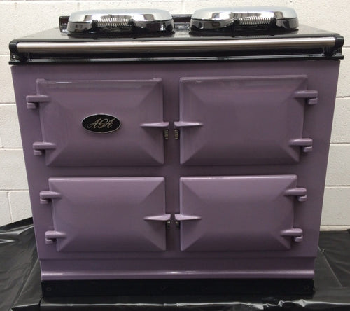 Reconditioned 3 oven Dual Control Electric Aga cooker in Heather.