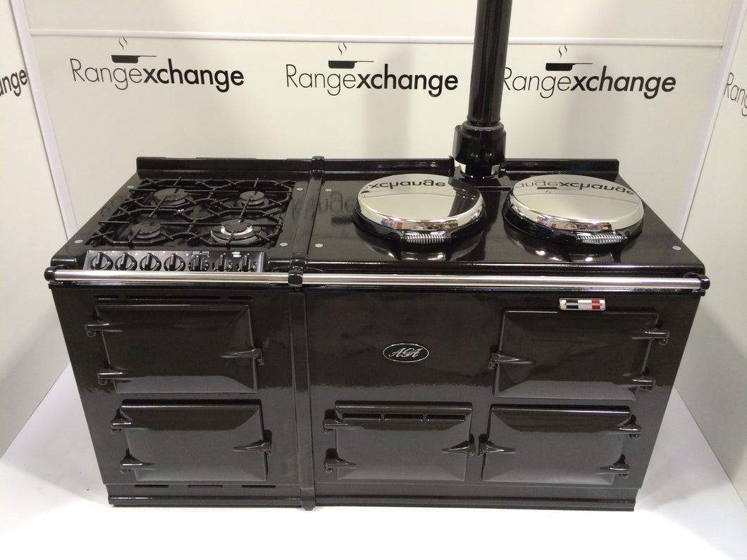 Reconditioned 2 oven oil Aga cooker & gas module in Pewter