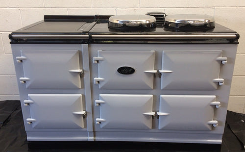 Reconditioned 5 oven Dual Control Electric Aga cooker in Pearl Ashes.