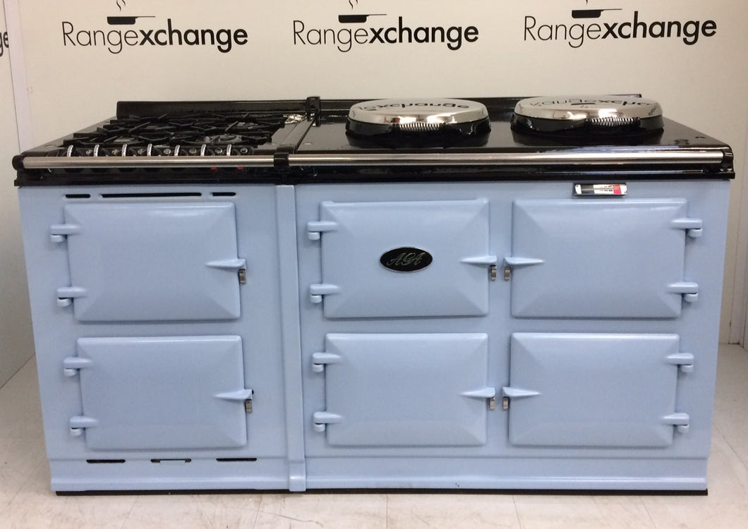 Reconditioned 3 oven gas Aga cooker & module in Duck Egg Blue