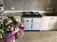 Load image into Gallery viewer, Reconditioned 3 oven Dual Control Electric Aga cooker in Pearl Ashes.
