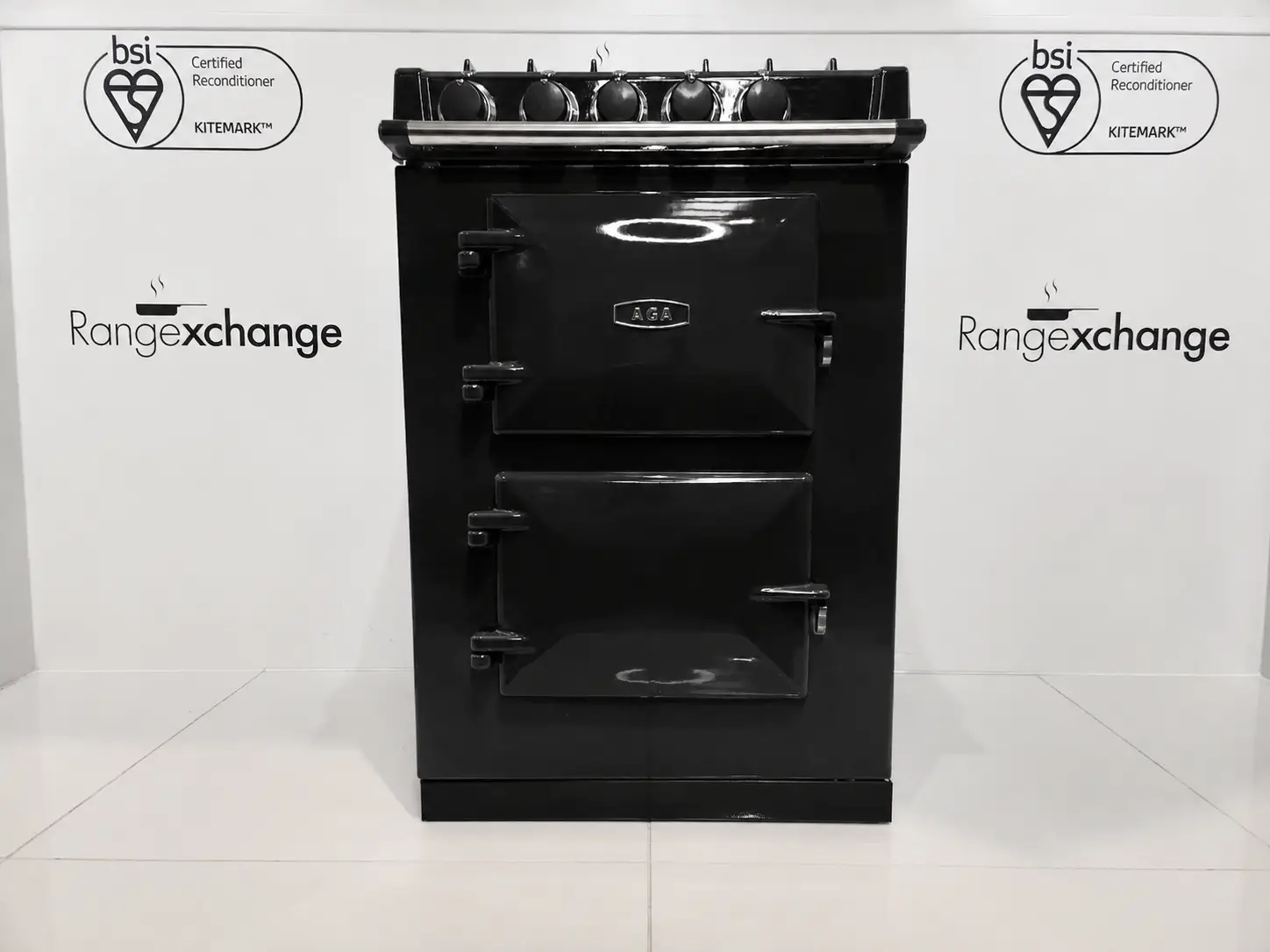 Aga City 60 in black with gas hob