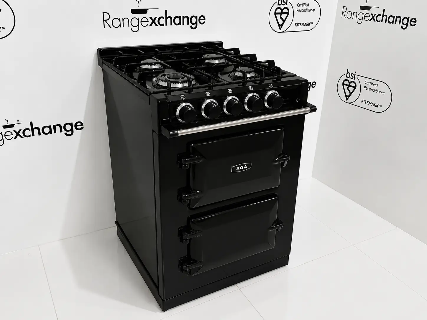 Aga City 60 in black with gas job - front