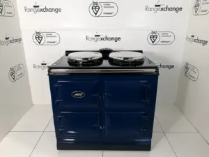 reconditioned dual control aga cooker in oxford blue